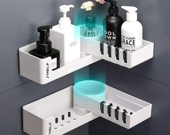 TBM Bathroom Corner Storage Shelf / Self Adhesive Bathroom Storage