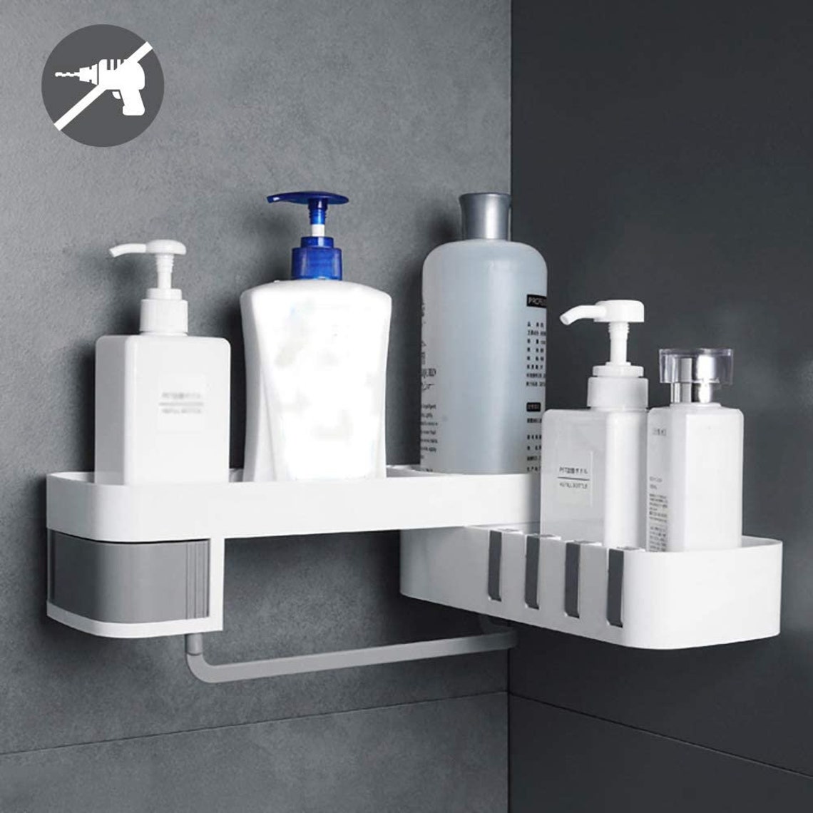 TBM Bathroom Corner Storage Shelf / Self Adhesive Bathroom - Etsy UK