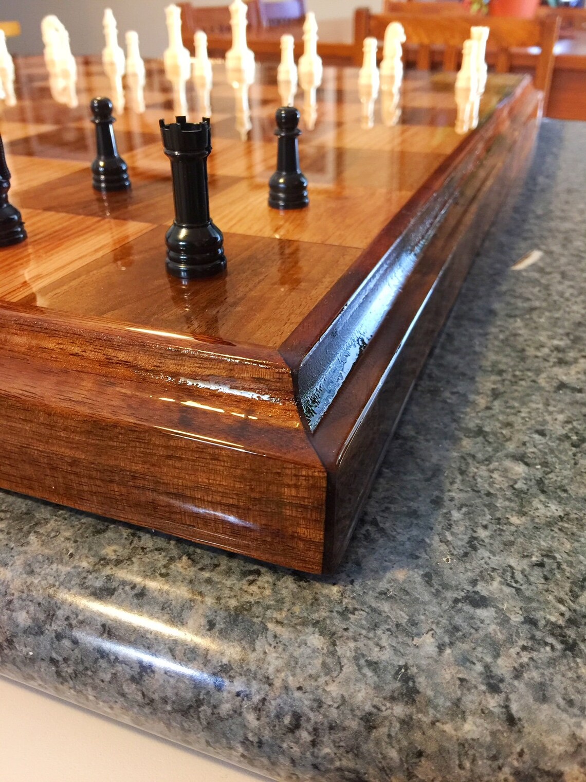 2 Thick 24x 24 Walnut Chess Board Etsy