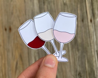 Wine Glass Sticker // Mom Sticker // Wine // Girls Night // Fun Sticker // Rose // Moscato // Red Wine // Cute Sticker // College // Girly