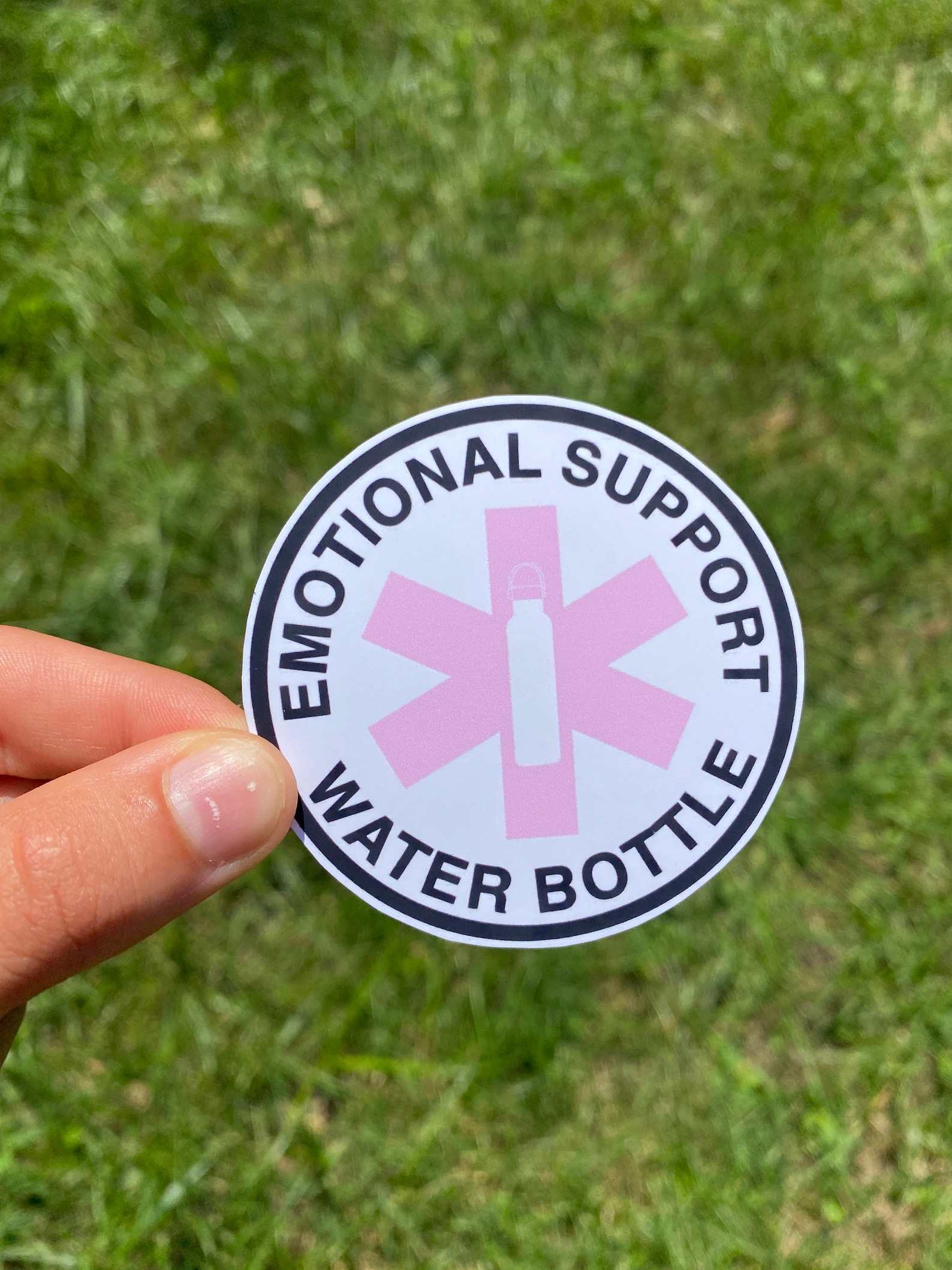 Emotional Support Water Bottle Sticker / Funny Water Bottle Sticker / Emotional Support / Red