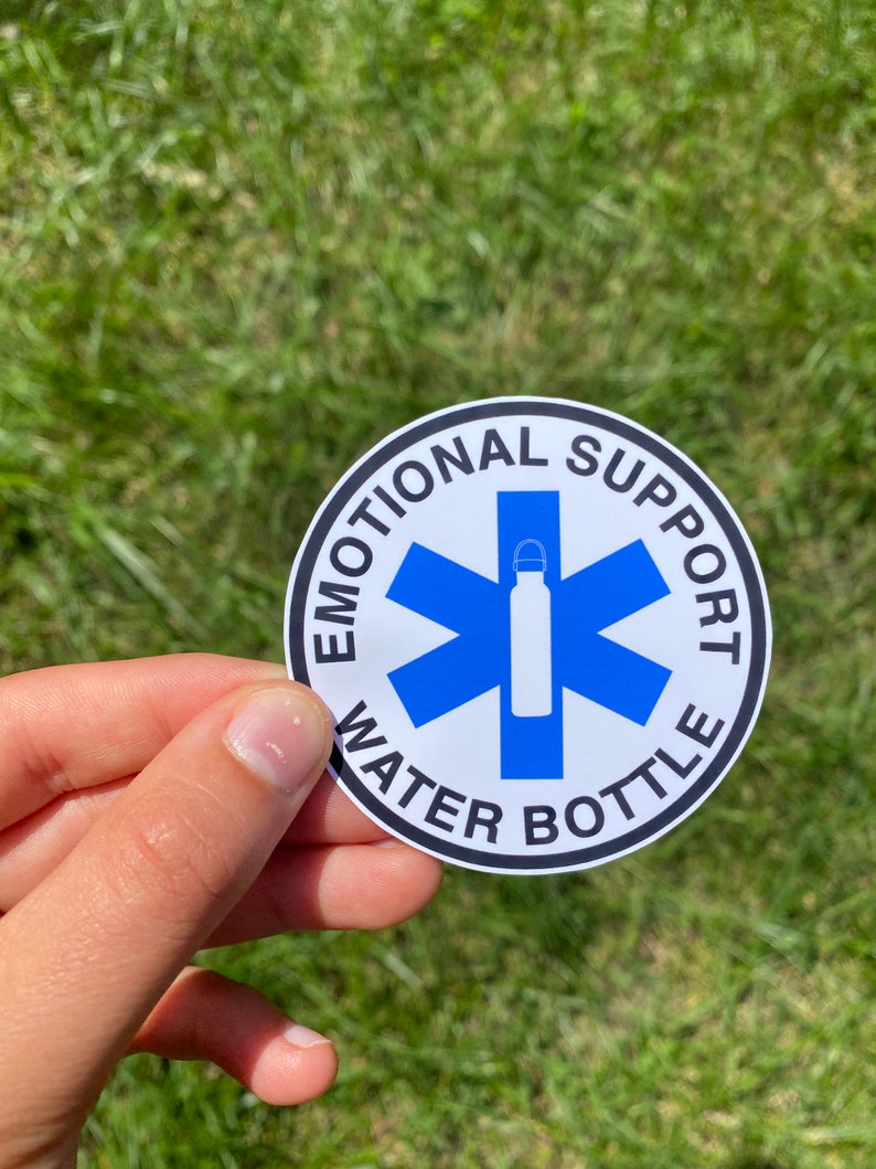 Emotional Support Water Bottle Sticker / Funny Water Bottle - Etsy