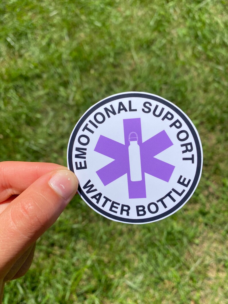 Emotional Support Water Bottle Sticker / Funny Water Bottle - Etsy
