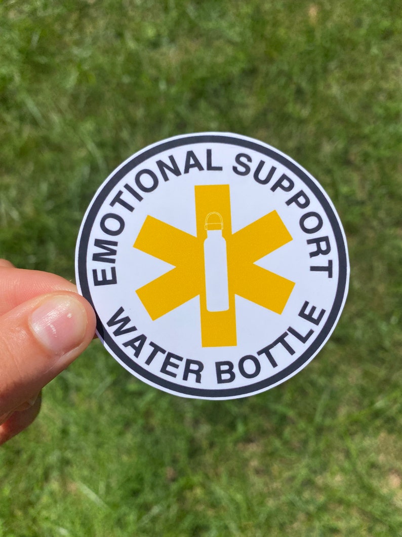 Emotional Support Water Bottle Sticker / Funny Water Bottle - Etsy