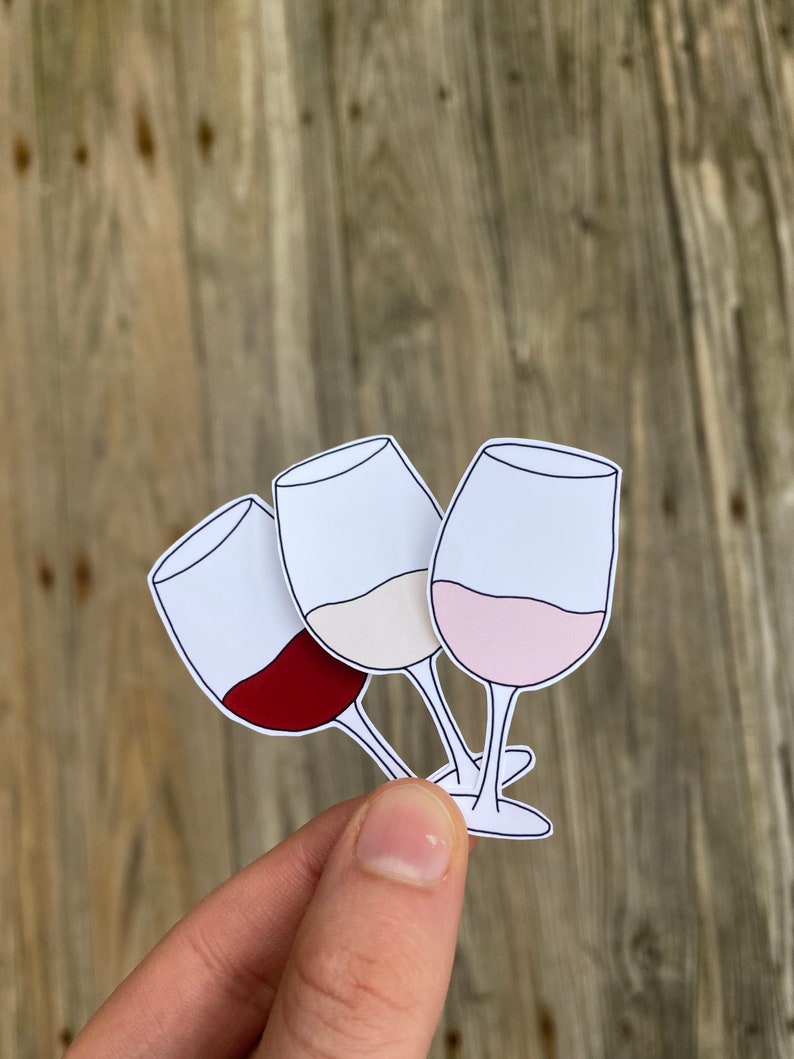 Wine Glass Sticker // Mom Sticker // Wine // Girls Night // Fun Sticker // Rose // Moscato // Red Wine // Cute Sticker // College // Girly image 1