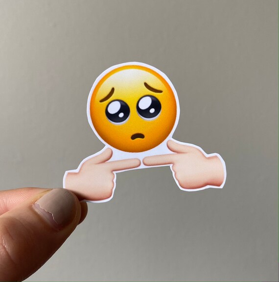 Shy Emoji Sticker Funny Sticker Emoji Popular Meme Etsy Italia