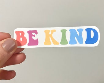 Be Kind || Groovy Sticker || VSCO Aesthetic || Hydroflask Sticker || Weatherproof Matte Sticker
