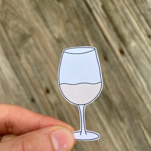 Wine Glass Sticker // Mom Sticker // Wine // Girls Night // Fun Sticker // Rose // Moscato // Red Wine // Cute Sticker // College // Girly White