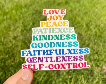 Fruit of the Spirit Sticker | Rainbow Sticker | Water Bottle Decal | Bible Verse | Christian Sticker | Bible Sticker | Catholic Gift