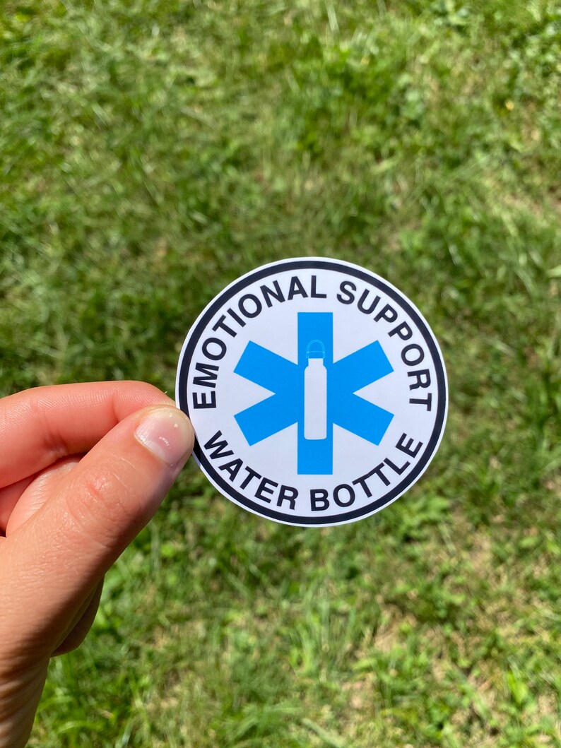 Emotional Support Water Bottle Sticker / Funny Water Bottle - Etsy
