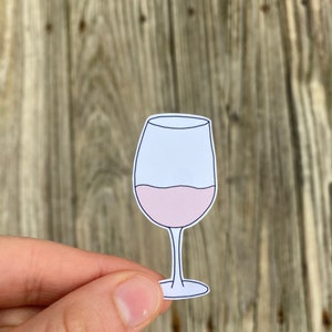 Wine Glass Sticker // Mom Sticker // Wine // Girls Night // Fun Sticker // Rose // Moscato // Red Wine // Cute Sticker // College // Girly Pink