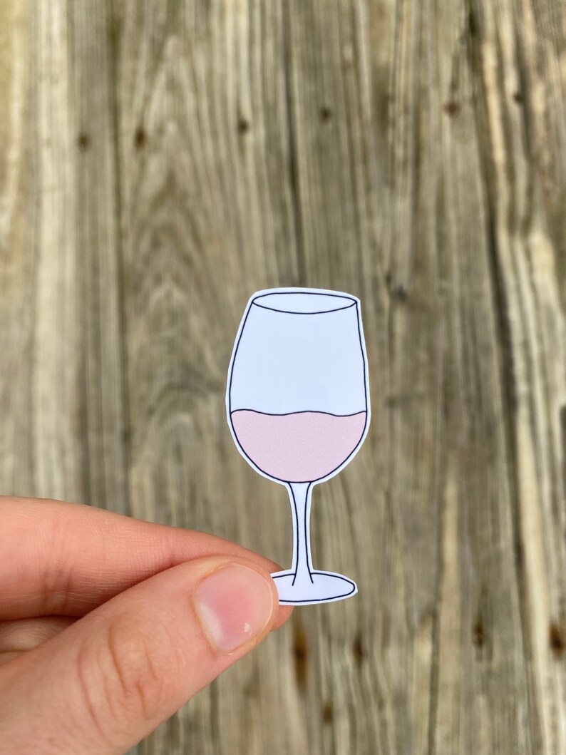 Wine Glass Sticker // Mom Sticker // Wine // Girls Night // Fun Sticker // Rose // Moscato // Red Wine // Cute Sticker // College // Girly Pink