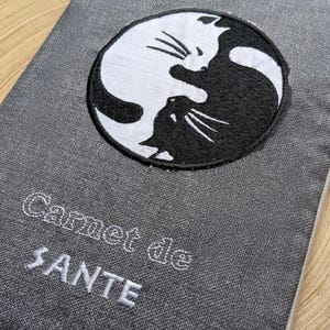 customizable health record cover for cats with embroidery