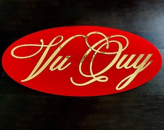 Signo de boda vietnamita elegante moderno / Dinh Hon / Tan Hon / Vu Quy / Ceremonia de té de compromiso Decoración del signo de boda