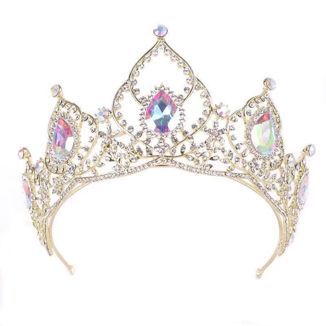 Jeweled Rose Gold Crown Headband main image 1