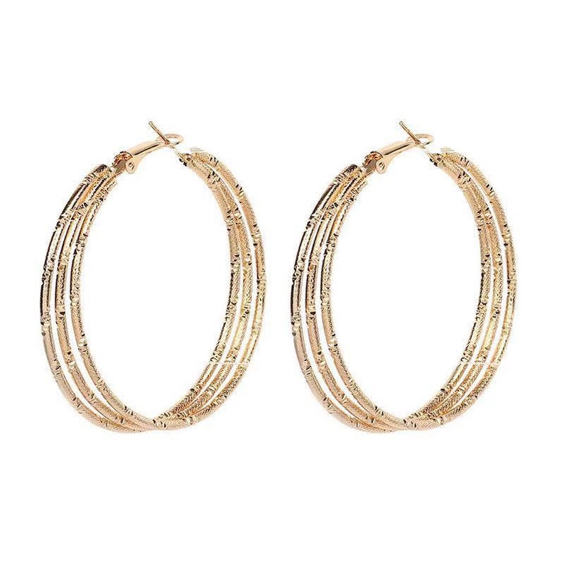 Oversize 1 Pair ear stud earring Metal with 925 Silver Photo Travel Party Fashion Large Simple Earrings Video Super High Quality