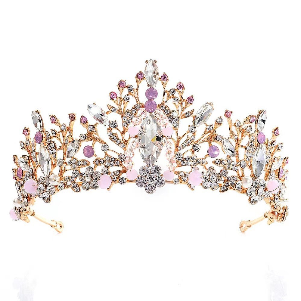Pink New Rhinestone Tiara Headband Wedding Bride Princess - Etsy