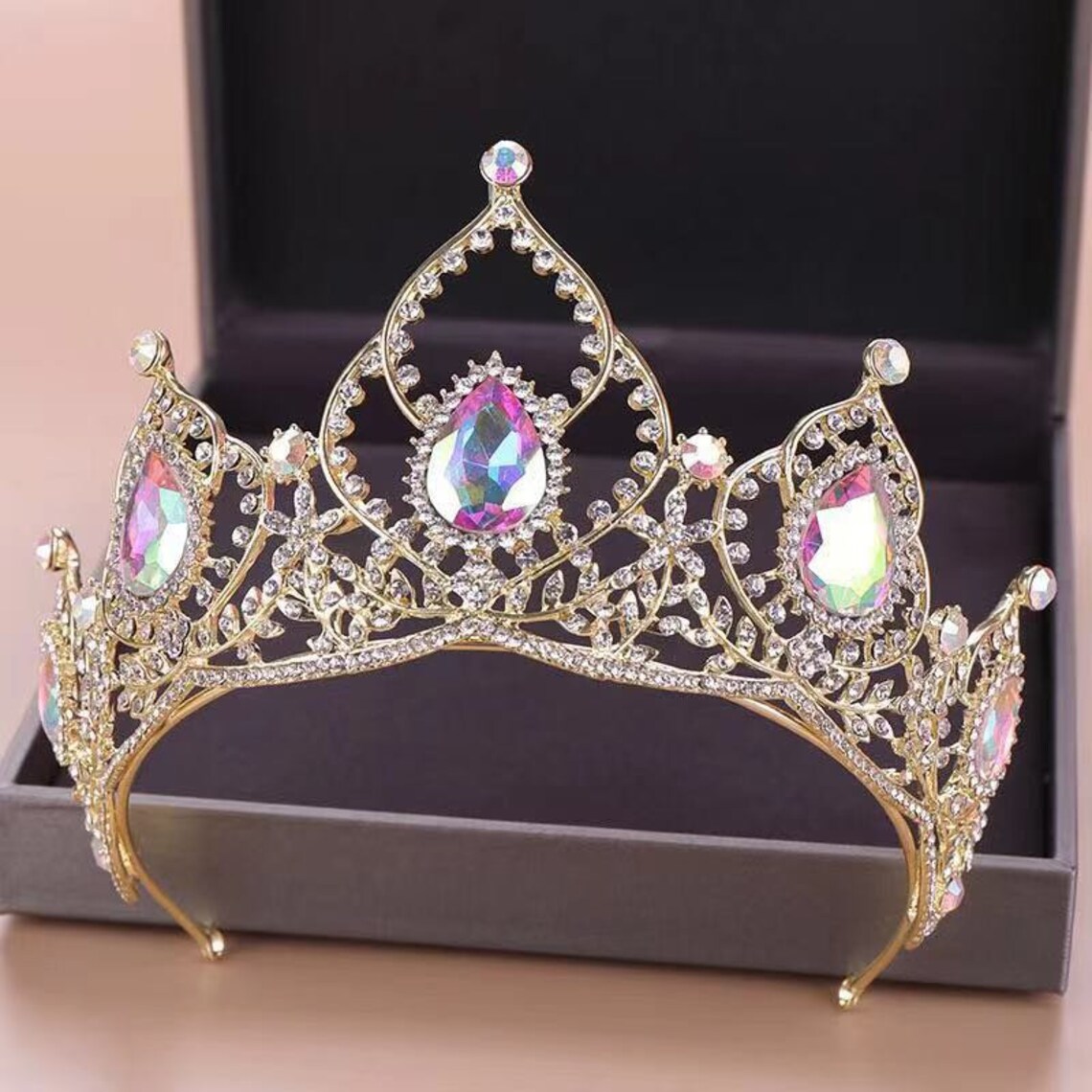 Jeweled Rose Gold Crown Headband