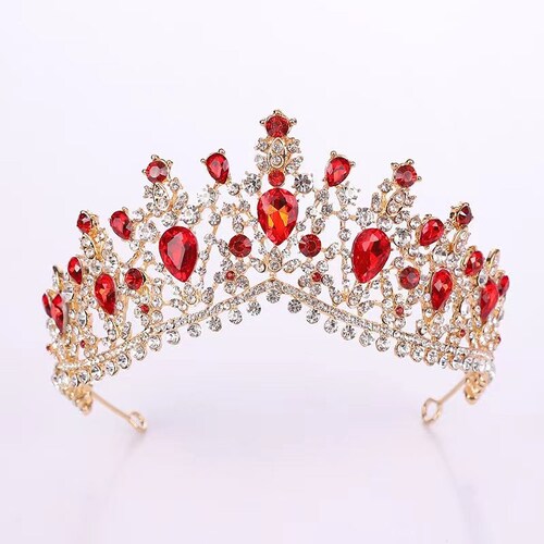 Pink Rhinestone Tiara Headband Wedding Bride Princess Queen Etsy