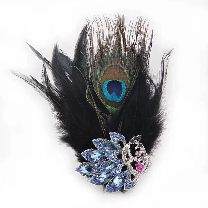 Womens Peacock Feather Rhinestone Brooch High Quality Etsy