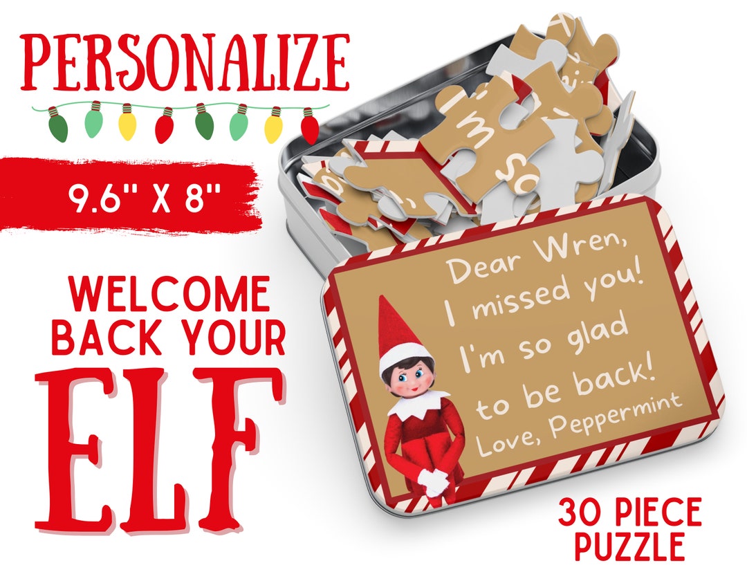 Kids' CUSTOM Welcome Back Elf Puzzle  CUSTOM Elf Jigsaw