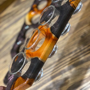 Beautiful purple shot glass flight paddles