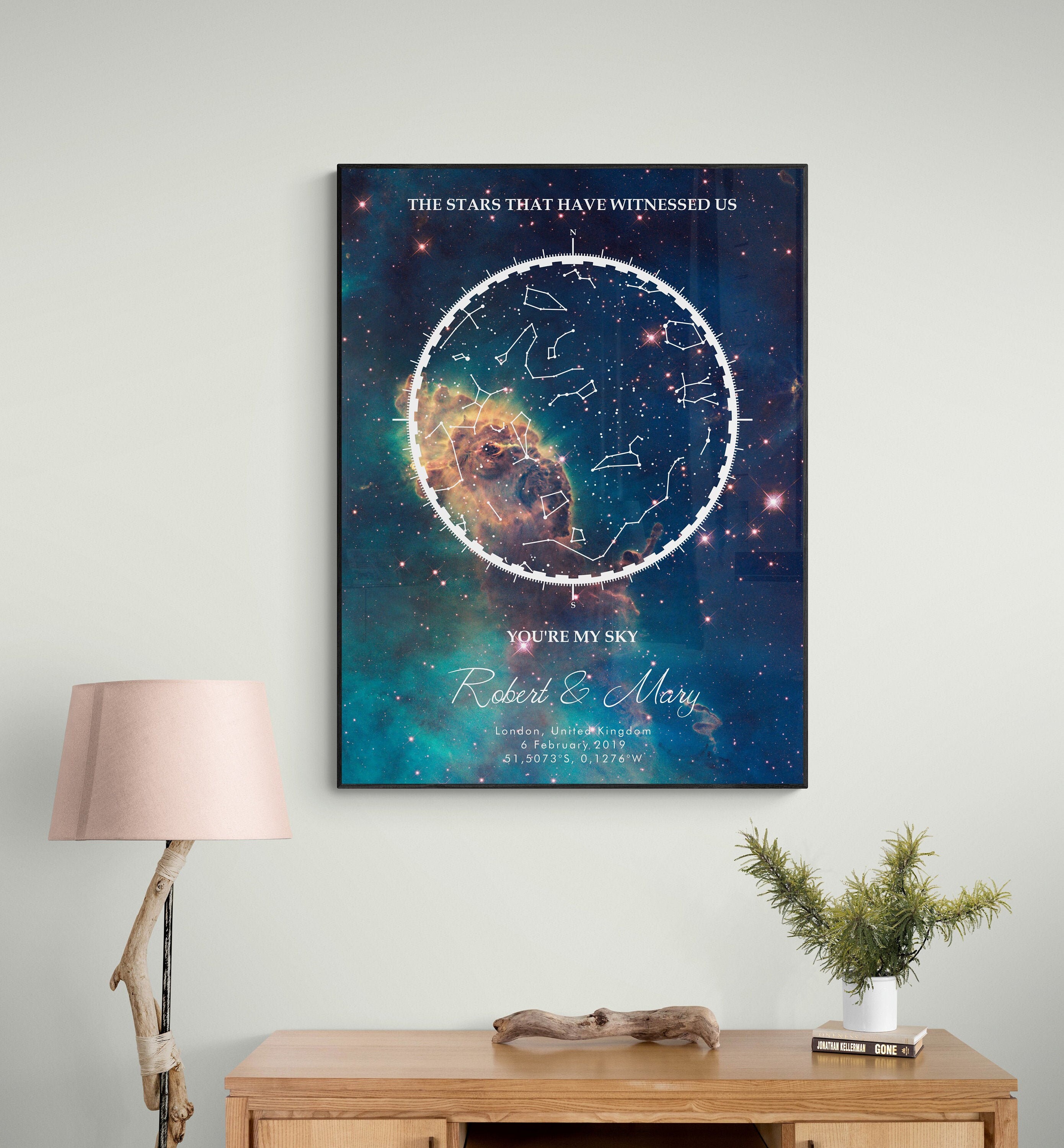 Custom Star Map Star Map By Date NASA Star Map Sky Chart | Etsy