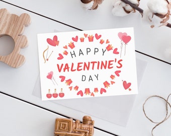 Printable Valentines Card, Happy Valentine's Day, Valentine's Day, Printable Card, Instant Download Card, Valentine