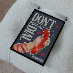 Don’t Touch That Zifferblatt Poster Rossi | House Musik Liebhaber Poster Kunstdruck | Rave DJ Set Geschenk für Ihn Ihr Musikliebhaber | Festival Event Ungerahmt