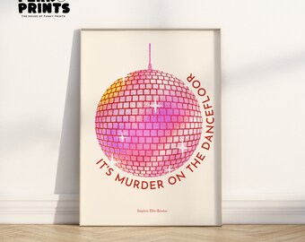 MURDER ON THE DANCEFLOOR ポスターフレーム付き30×40 Murder on the Dancefloor Disco Ball Art Inspired by Sophie