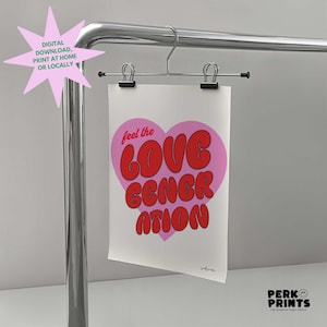 Love Generation Bob Sinclair Inspired Print | Sztuka ścienna House Music | Dekoracja kuchni na Walentynki w stylu disco | Plakat DJ na wieczór panieński