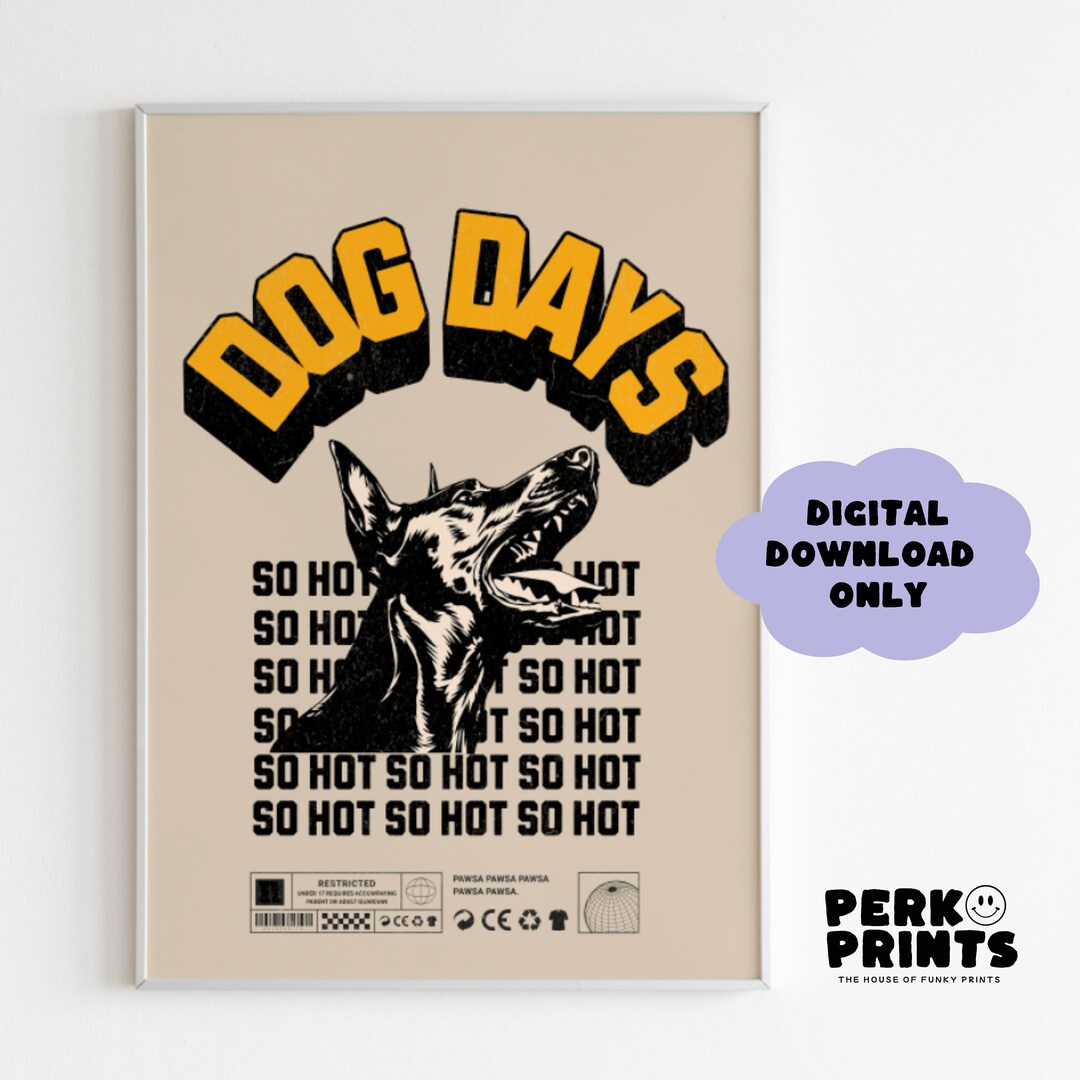 PAWSA Dog Days, House Music Lyrics, House Music Wall Art, Rave Poster