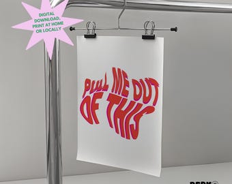 Pull Me Out of This inspired by Fred Again.. and Delilah | Digital Download | Actual Life USB | Disco Typography Lyric Gift EDM Disco House