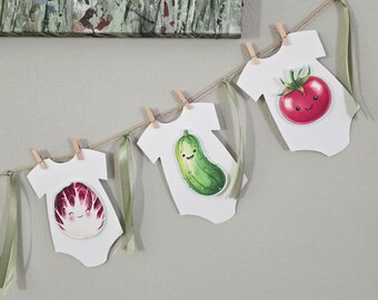 Locally grown baby shower banner,Farmer's market baby shower banner,Fruit and vegetable baby shower banner,Farmers market baby banner,