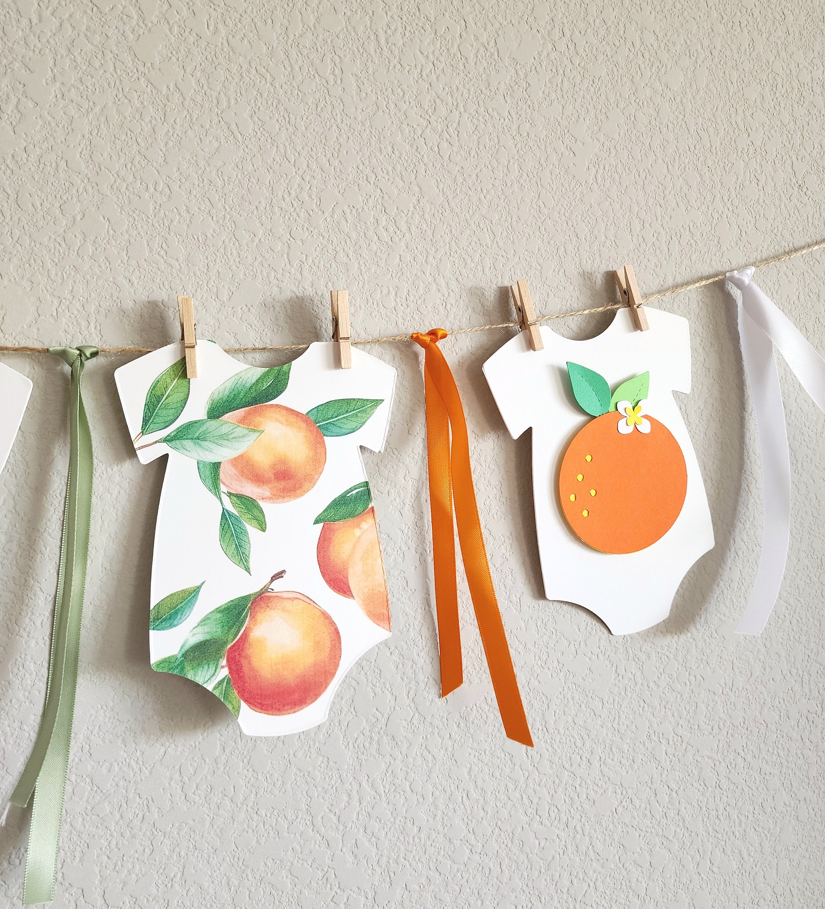 Baby onesie banner,Cutie banner,Little cutie banner,A little cutie on the way,Cutie baby shower,Cutie cupcake toppers,Citrus baby garland