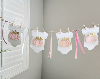 Little pumpkin baby shower banner,Gender reveal banner,Little pumpkin,Pumpkin baby shower ,Pumpkin cupcake toppers,Baby bodysuit banner