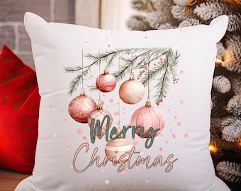 Christmas Pillow Cover: Linen Feel Holiday Home Decor