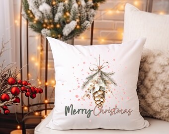 Christmas Pinecone Pillow Cover: Holiday Home Decor