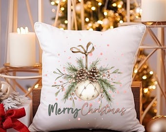 Christmas Ornament Pillow Cover: Holiday Home Decor