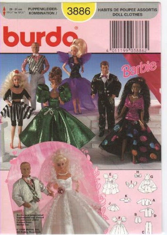 Wacht even Hoe dan ook drijvend Burda 3866 Barbie Doll Clothes Pattern in PDF Barbie Dress - Etsy
