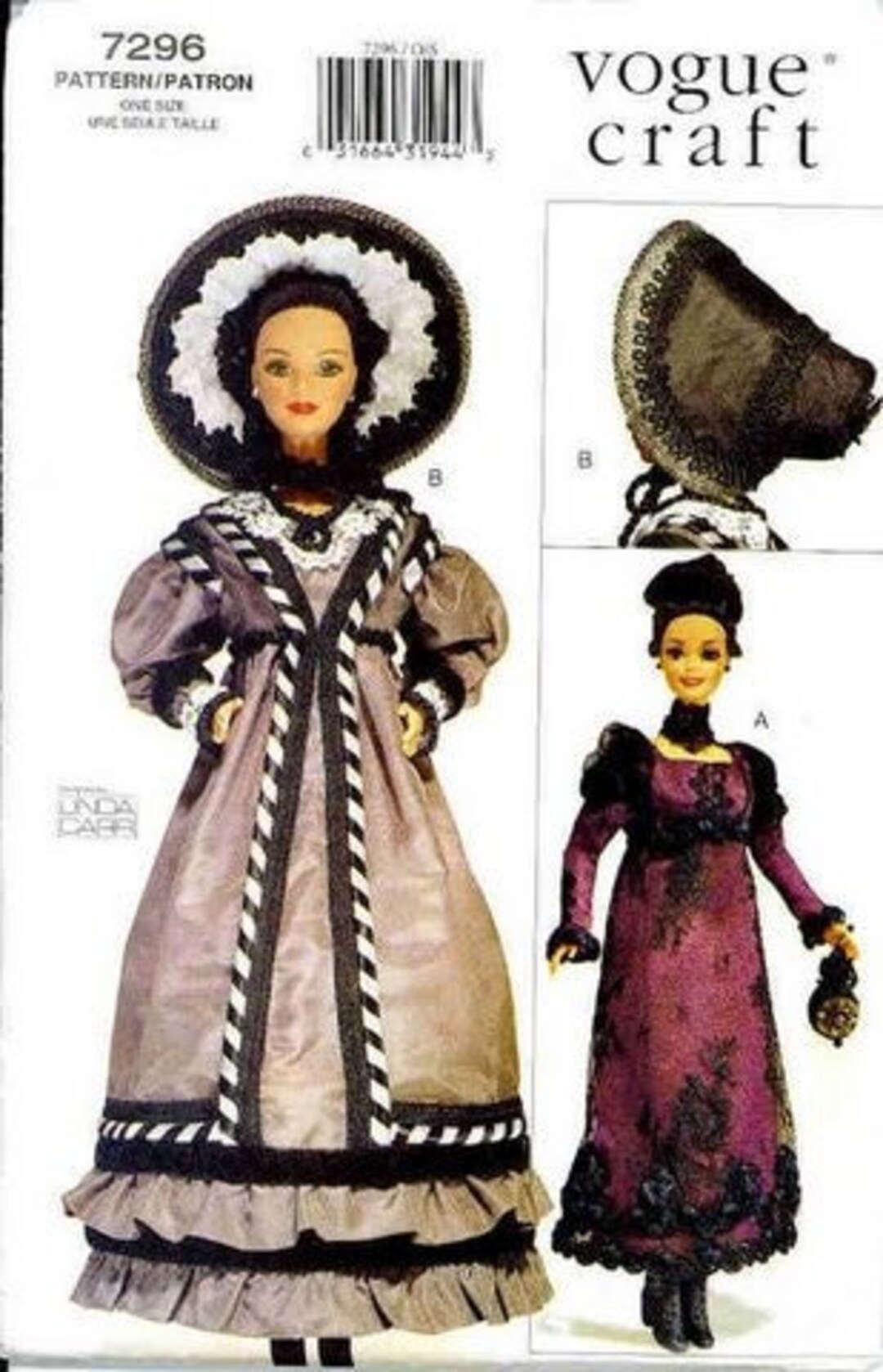 Vogue 7296/719 Pattern in PDF Boho Victorian Doll Dress Pattern Vintage