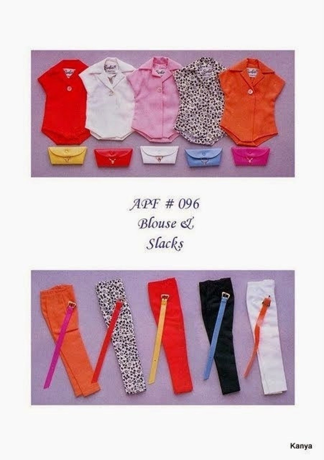 Barbie Doll Pants Pattern in PDF Sewing for Barbie Doll Barbie Blouse