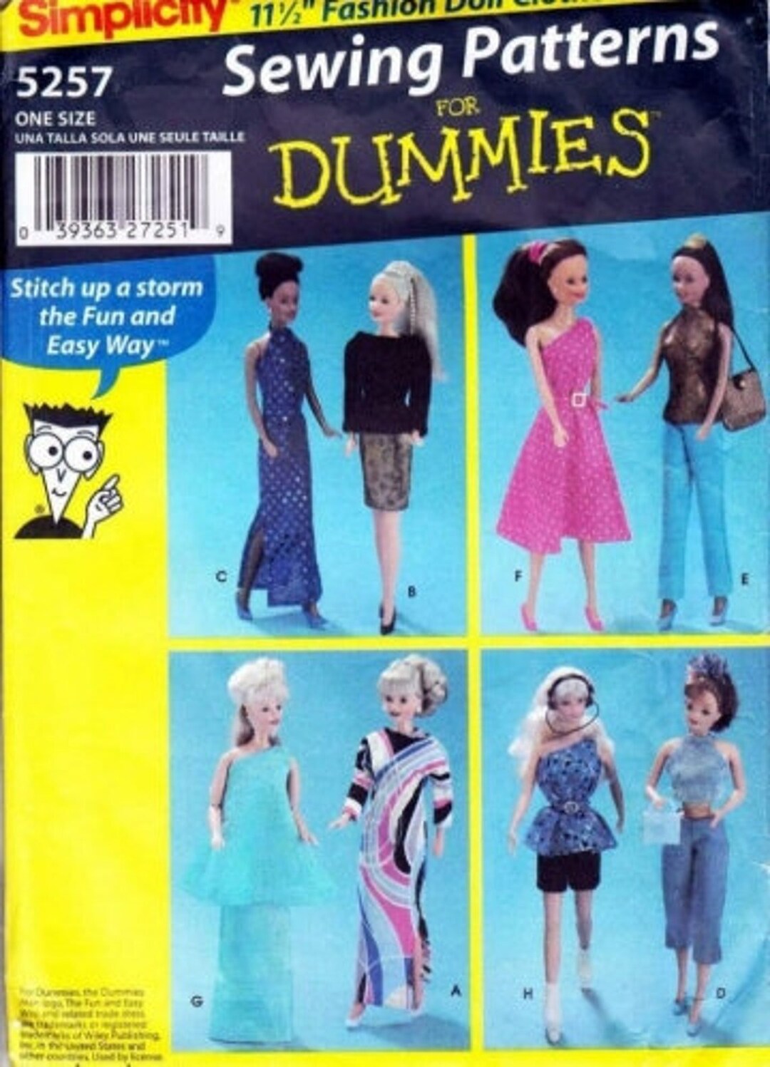 Sewing Patterns for Dummies 11 1/2 Inch Barbie Doll Fashion Etsy