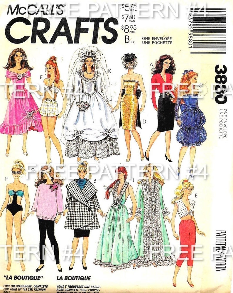 Barbie Doll Clothes Pattern in PDF Barbie Coat Pattern Barbie Etsy