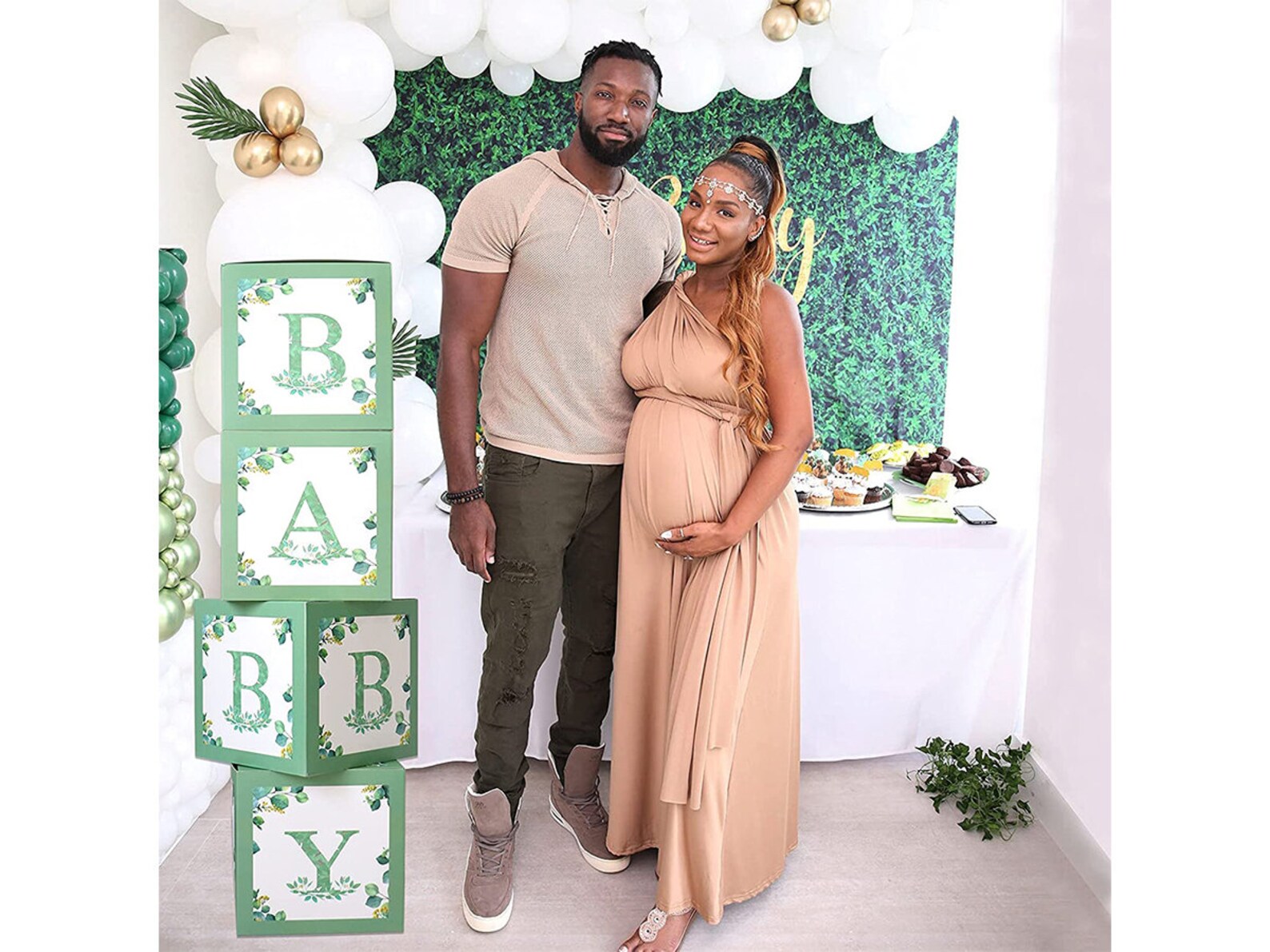 Sage Green Baby Shower Boxes for Birthday Party Decor 4 Large Etsy