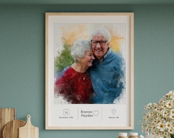 Benutzerdefinierte Paar Porträt Aquarell personalisierte Geschenk für sie Jahrestag Geschenk Verlobungsgeschenk personalisierte Hochzeitsgeschenk für Paar Geschenk