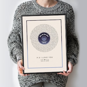 Stampa personalizzata dei testi delle canzoni Arte murale Primo ballo Anniversario Regalo per lei Regalo di Natale per lui Regalo personalizzato per il marito Regalo di nozze