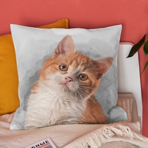 Custom Pet Pillow Cat Pillow Case Personalized Pet Gifts For Cat Lover Gifts For Her Father's Day Gift Throw Pillow Cat Memorial Gift