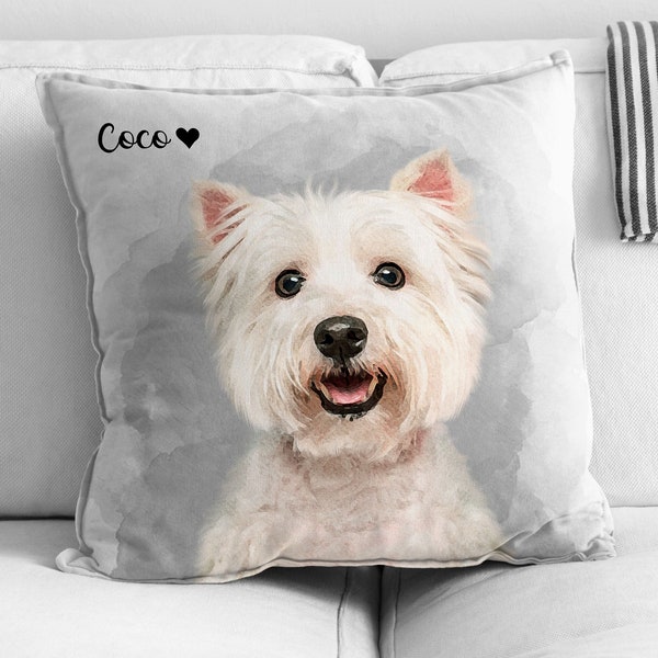 Pet Face Photo Pillow, Custom Throw Pillow For Dog Lover Christmas Gift, Personalized Dog Pillow, Memorial Gift For Pet, Dog Mom Gift