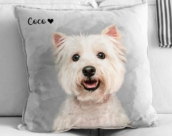 Pet Face Photo Pillow, Custom Throw Pillow For Dog Lover Christmas Gift, Personalized Dog Pillow, Memorial Gift For Pet, Dog Mom Gift